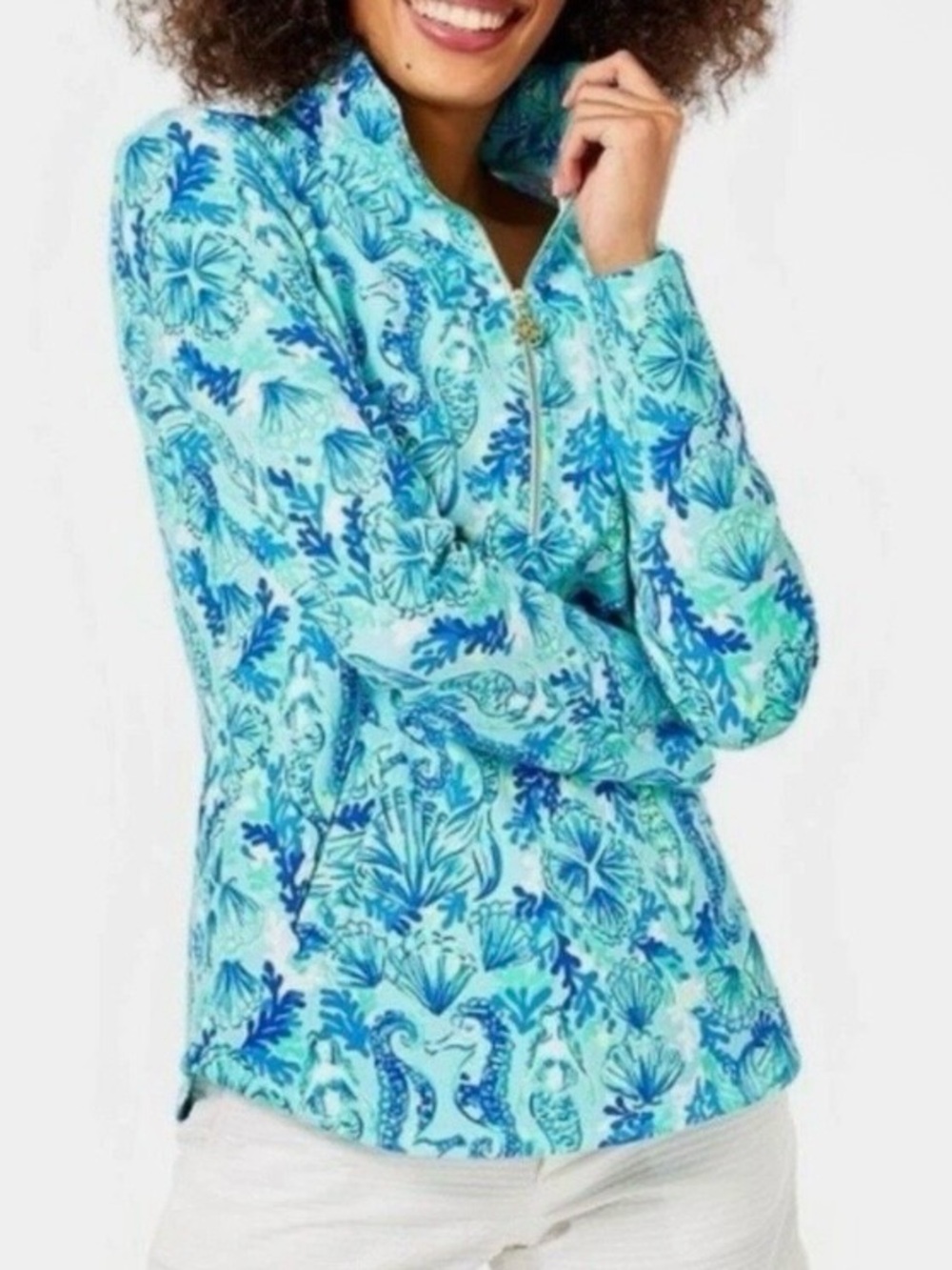 Lilly Pulitzer UPF 50 Skipper Popover - Seeing Double - Medium M